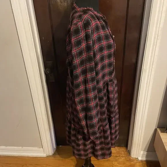 Loft Shimmer Plaid Tiered Dress - Picture 10 of 16